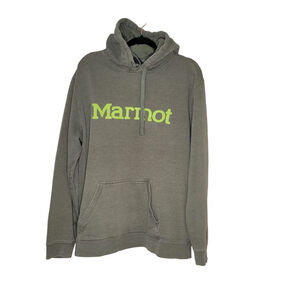 Men's Marmot Hoodie XXL Green with Lime Green Logo